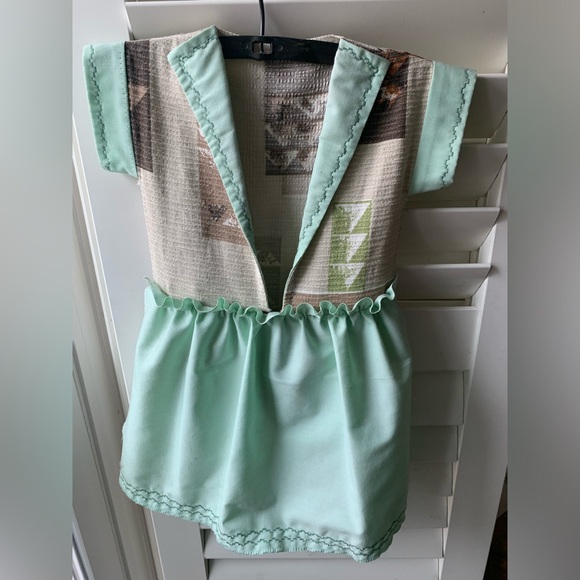 New vintage homemade clothesline bag w/ 100 new wood clips.